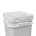 2.1-5 Gallon White Plastic Square Open Head EZ Lid w/Solid Tear-Strip, FDA Approved
