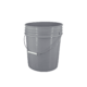5 Gallon Grey Plastic Round Open Head Pail w/Metal Bail, FDA Approved