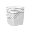 3.3 Gallon White Plastic Square Open Head Pail w/Metal Bail, FDA Approved