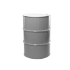 55 Gallon Grey Tight Head Unlined Steel Drum w/Steel Center Bung