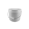 1 GALLON WHITE HDPE OH PAIL W/METAL BAIL